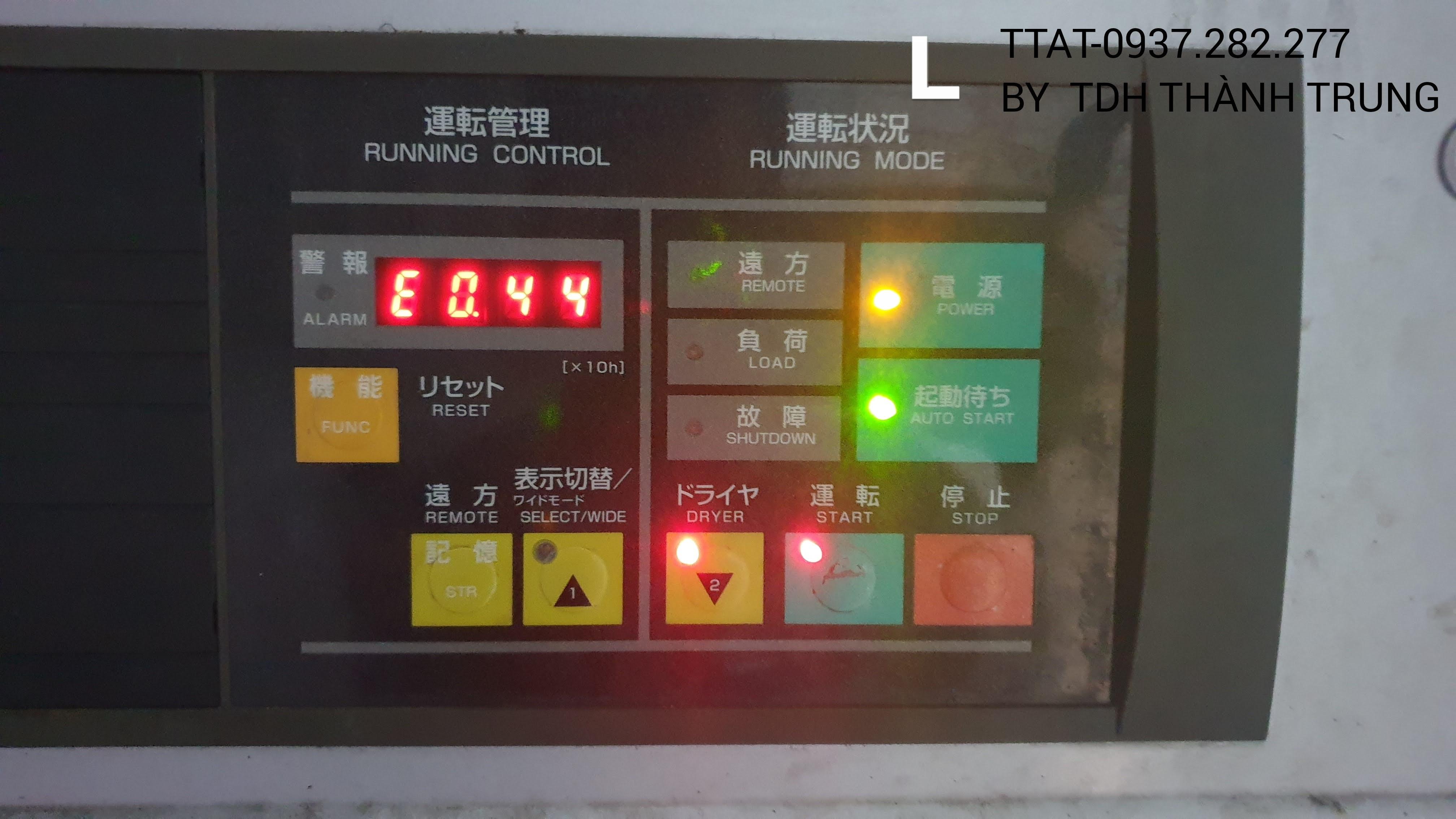 Sửa lỗi E0.44 biến tần máy nén khí hitachi